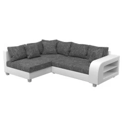 Vente-unique Canapé D'angle Convertible Tissu Et Simili KUOPIO - Gris Et Blanc - A... -Magasin Joss & Main canape kuopio 11659794 30691148 1140x1140