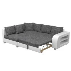 Vente-unique Canapé D'angle Convertible Tissu Et Simili KUOPIO - Gris Et Blanc - A... -Magasin Joss & Main canape kuopio 11659794 30691150 1140x1140