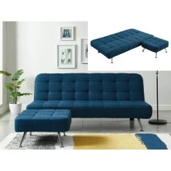 Vente-unique Canapé Convertible Clic-clac Et Pouf En Tissu MURNI - Bleu 7 Vente-unique Canapé Convertible Clic-clac Et Pouf En Tissu MURNI - Bleu -Magasin Joss & Main canape murni 12239756 32544870 1140x1140