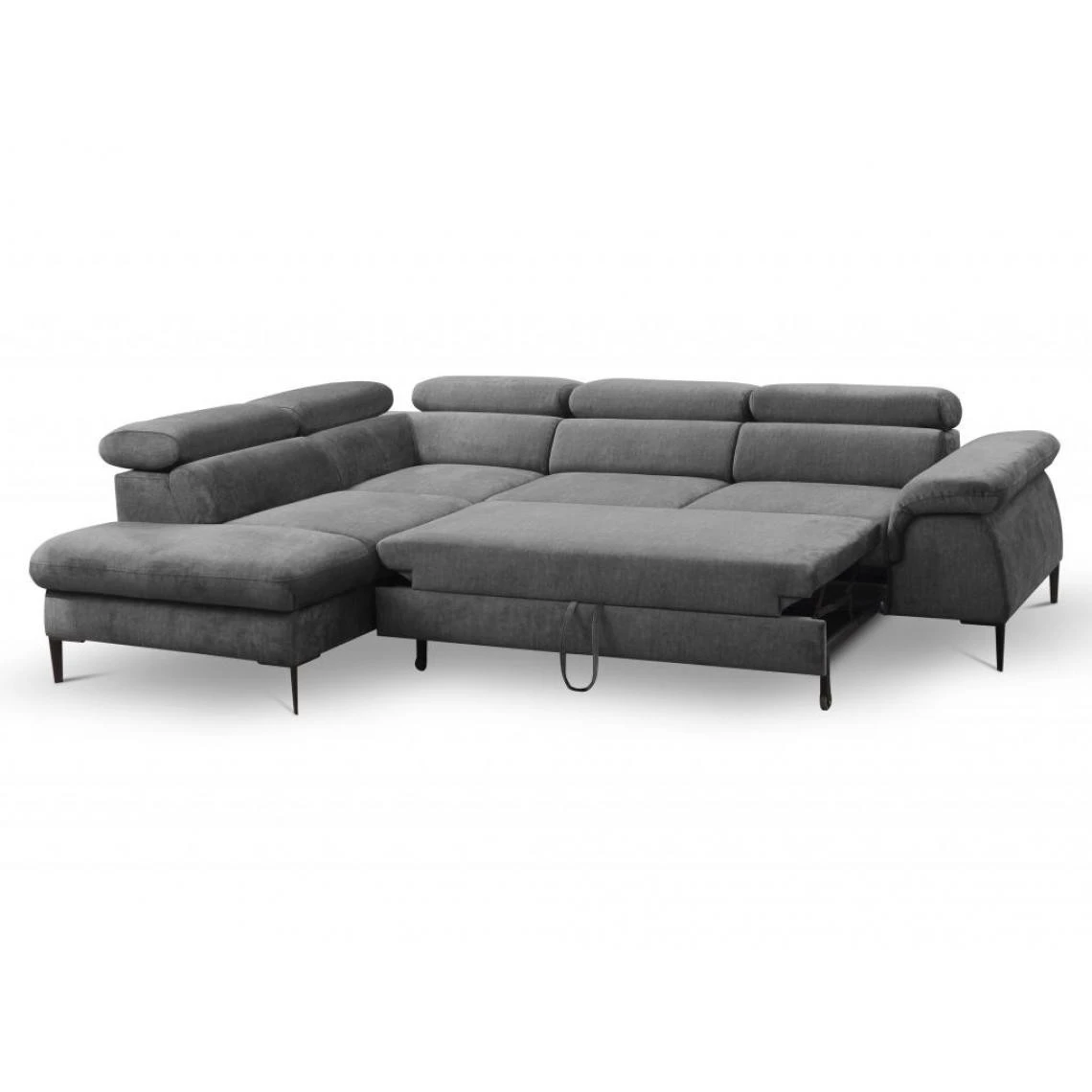 PASCAL MORABITO Grand Canapé D'angle Convertible En Velours Anthracite SEPINA De PASC... 4 PASCAL MORABITO Grand Canapé D'angle Convertible En Velours Anthracite SEPINA De PASC... – Image 4