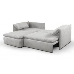 PASCAL MORABITO Canapé D'angle Convertible En Velours Côtelé Gris Clair TEODORA De ... -Magasin Joss & Main canape teodora 11959870 31710544 1140x1140