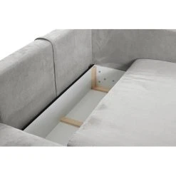 PASCAL MORABITO Canapé D'angle Convertible En Velours Côtelé Gris Clair TEODORA De ... -Magasin Joss & Main canape teodora 11959870 31710546 1140x1140