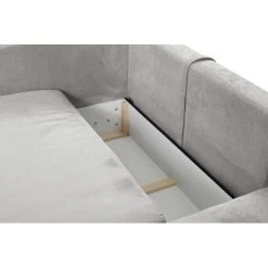 PASCAL MORABITO Canapé D'angle Convertible En Velours Côtelé Gris Clair TEODORA De ... -Magasin Joss & Main canape teodora 11959914 31710766 1140x1140