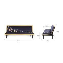 SANS MARQUE CASSY Banquette Clic Clac 3 Places Imprimé New York - Tissu Noir/Jaun... -Magasin Joss & Main cassy banquette clic clac 3 places imprime new york tissu noirjaune l 179 x p 79 x h 74 cm 13973834 38739260 1140x1140