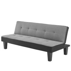 SANS MARQUE CELIA Banquette Clic-Clac 3 Places Contemporain Capitonne - Tissu Gris... -Magasin Joss & Main celia banquette clic clac 3 places contemporain capitonne tissu gris et noir l 168 x p 73 x h 71 cm 11606216 30488922 1140x1140