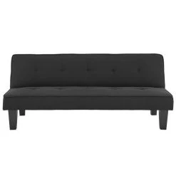 SANS MARQUE CELIA Banquette Clic-Clac 3 Places Contemporain Capitonne - Tissu Noir...