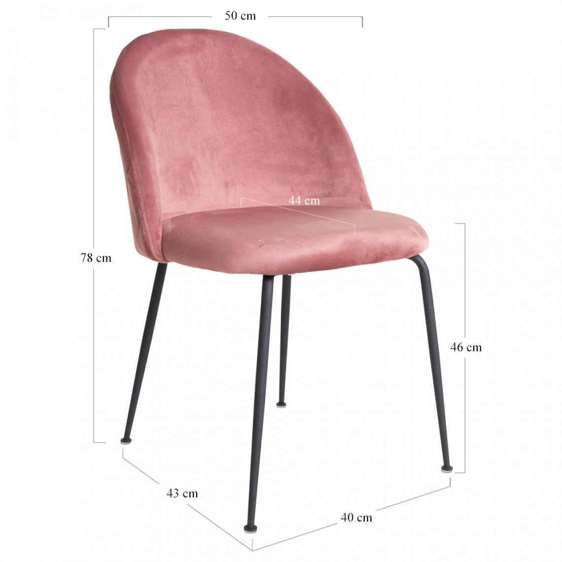 HOUSE NORDIC Chaise Au Dos Matelassé En Velours Rose Avec Piétement En Acier Noir... 6 HOUSE NORDIC Chaise Au Dos Matelassé En Velours Rose Avec Piétement En Acier Noir... – Image 6