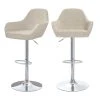Rendez Vous Déco Chaise De Bar Adam Effet Laine Bouclette Blanc Cassé 63/83 Cm (lot De...
