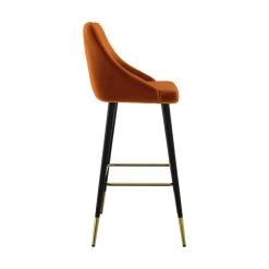 Rendez Vous Déco Chaise De Bar Aristote En Velours Orange 77.5 Cm (lot De 2) -Magasin Joss & Main chaise de bar aristote en velours orange 775 cm lot de 2 13695410 37759724 1140x1140