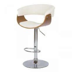 Rendez Vous Déco Chaise De Bar Blanche Basile Avec Accoudoirs 55.5/81 Cm