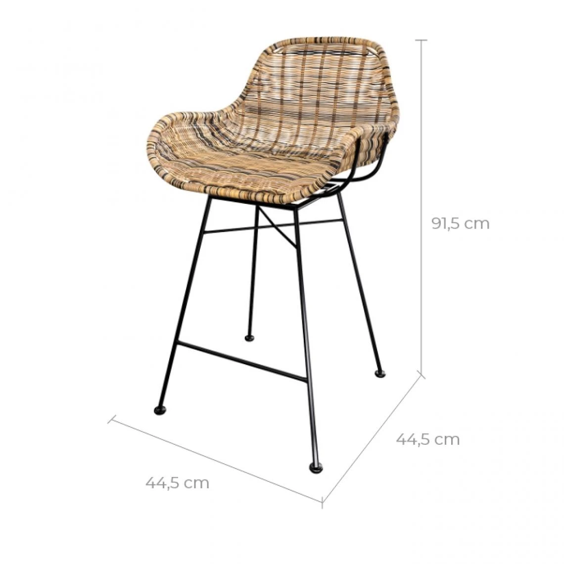 Rendez Vous Déco Chaise De Bar Carmela En Résine Tressée Marron 65 Cm (lot De 2) 2 Rendez Vous Déco Chaise De Bar Carmela En Résine Tressée Marron 65 Cm (lot De 2) – Image 2