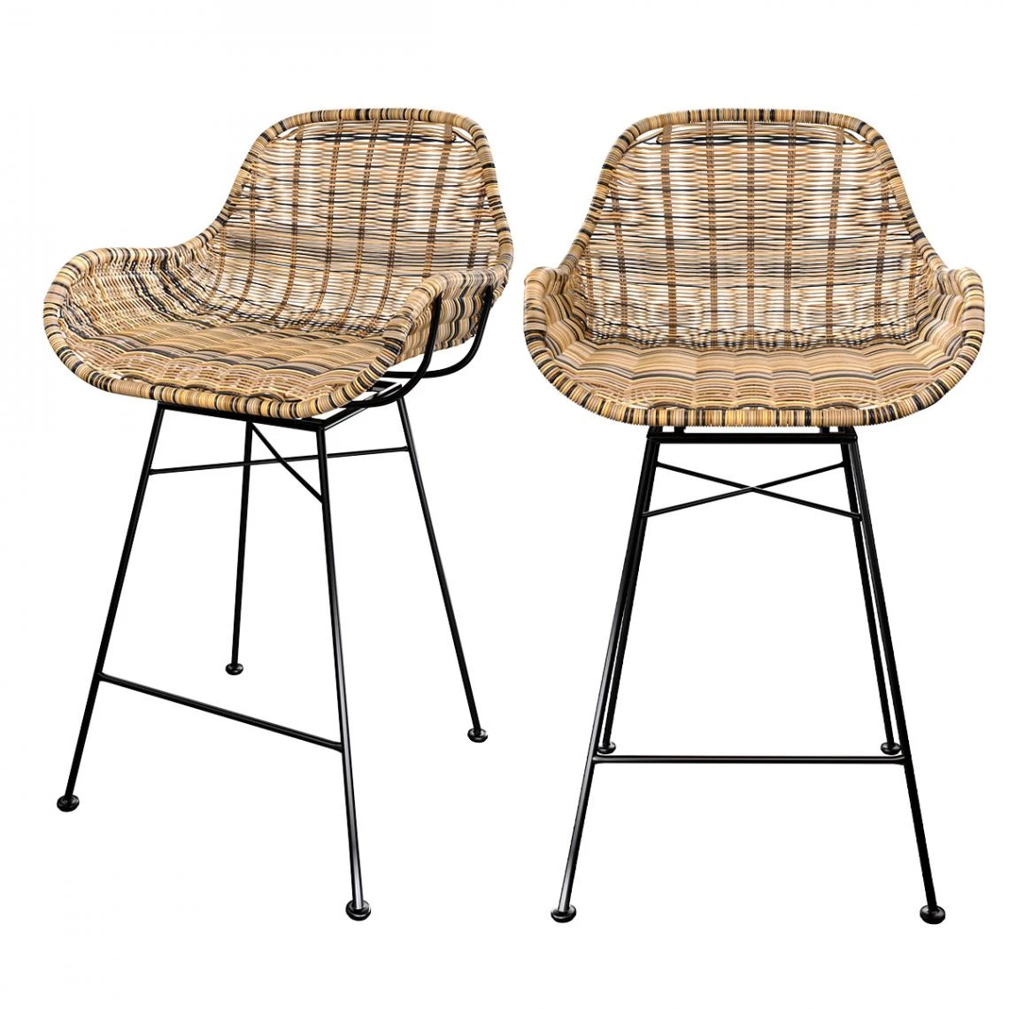 Rendez Vous Déco Chaise De Bar Carmela En Résine Tressée Marron 65 Cm (lot De 2) 1 Rendez Vous Déco Chaise De Bar Carmela En Résine Tressée Marron 65 Cm (lot De 2)