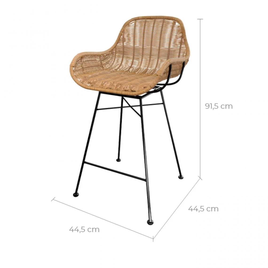 Rendez Vous Déco Chaise De Bar Carmela En Résine Tressée Naturelle 65 Cm (lot De 2) 2 Rendez Vous Déco Chaise De Bar Carmela En Résine Tressée Naturelle 65 Cm (lot De 2) – Image 2