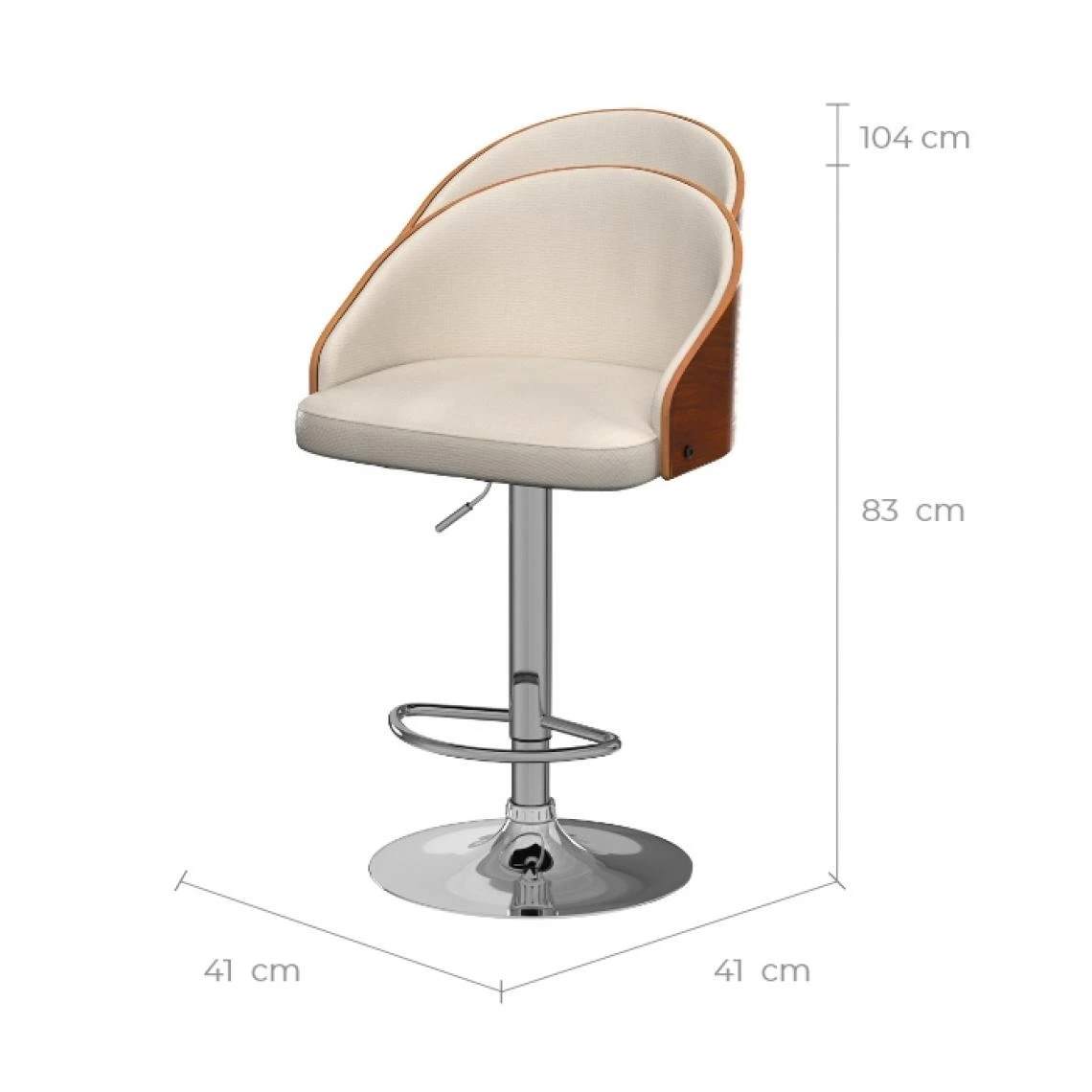 Rendez Vous Déco Chaise De Bar Carmelo Beige 63/84 Cm 2 Rendez Vous Déco Chaise De Bar Carmelo Beige 63/84 Cm – Image 2