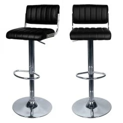Rendez Vous Déco Chaise De Bar Houston Noire 65/87 Cm (lot De 2)