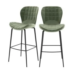 Rendez Vous Déco Chaise De Bar Mazzia En Velours Vert 75 Cm (lot De 2) 7 Rendez Vous Déco Chaise De Bar Mazzia En Velours Vert 75 Cm (lot De 2) -Magasin Joss & Main chaise de bar mazzia en velours vert 75 cm lot de 2 12981092 35269982 1140x1140 1