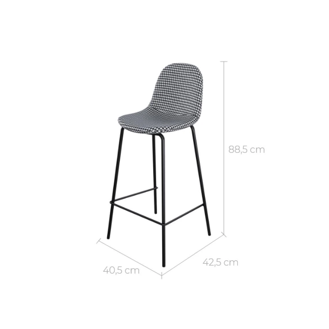 Rendez Vous Déco Chaise De Bar Mi-hauteur Henrik Noir Et Blanc 65 Cm (lot De 2) 2 Rendez Vous Déco Chaise De Bar Mi-hauteur Henrik Noir Et Blanc 65 Cm (lot De 2) – Image 2