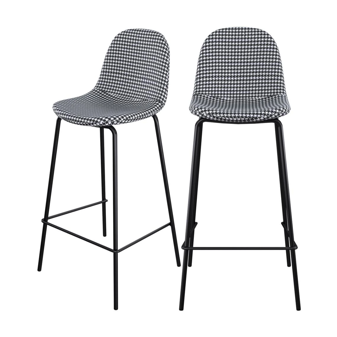 Rendez Vous Déco Chaise De Bar Mi-hauteur Henrik Noir Et Blanc 65 Cm (lot De 2) 3 Rendez Vous Déco Chaise De Bar Mi-hauteur Henrik Noir Et Blanc 65 Cm (lot De 2) – Image 3