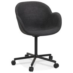 Alterego Chaise De Bureau Avec Accoudoirs 'ASTRA' Gris Foncé