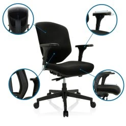 Chaise De Bureau / Chaise Pivotante ENJOY II Tissu Noir Hjh OFFICE -Magasin Joss & Main chaise de bureau chaise pivotante enjoy ii tissu noir hjh 7860573 381354 4 1140x1140