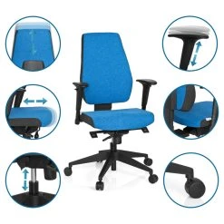 Hjh OFFICE Chaise De Bureau / Chaise Pivotante PRO-TEC 500 Tissu Gris Foncé/bleu... -Magasin Joss & Main chaise de bureau chaise pivotante pro tec 500 tissu gris f 7860749 381912 2 1140x1140