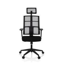 Hjh OFFICE Chaise De Bureau / Chaise Pivotante SPINIO PRO Maille / Tissu Noir Hjh...