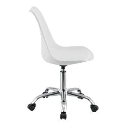 En.casa Chaise De Bureau Design Siège Rembourré à 5 Roulettes Fauteuil Rota... -Magasin Joss & Main chaise de bureau design siege rembourre a 5 roulettes fauteuil rotatif a 360 et reglable en hauteur polypropylene similcuir metal blanc encasa 11526052 30198246 1140x1140