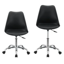 En.casa Chaise De Bureau Design Siège Rembourré à 5 Roulettes Fauteuil Rota... -Magasin Joss & Main chaise de bureau design siege rembourre a 5 roulettes fauteuil rotatif a 360 et reglable en hauteur polypropylene similcuir metal noir encasa 11526186 30198878 1140x1140