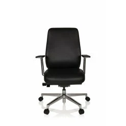 Chaise De Bureau / Fauteuil De Bureau VERMONT Cuir Noir Hjh OFFICE