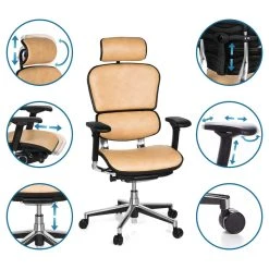 Hjh OFFICE Chaise De Bureau / Fauteuil De Direction ERGOHUMAN Cuir Safran Hjh OFF... -Magasin Joss & Main chaise de bureau fauteuil de direction ergohuman cuir safr 7859855 370658 8 1140x1140