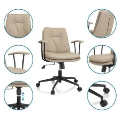 Hjh OFFICE Chaise De Bureau / Fauteuil Pivotant SMALLO Similicuir Beige Hjh OFFIC... -Magasin Joss & Main chaise de bureau fauteuil pivotant smallo similicuir beige hjh office 12981924 35272600 1140x1140