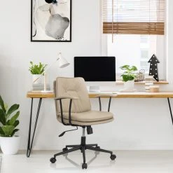 Hjh OFFICE Chaise De Bureau / Fauteuil Pivotant SMALLO Similicuir Beige Hjh OFFIC... -Magasin Joss & Main chaise de bureau fauteuil pivotant smallo similicuir beige hjh office 12981924 35272604 1140x1140