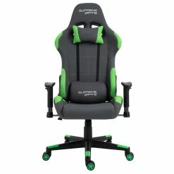 IDIMEX Chaise De Bureau Gaming SWIFT, Revêtement En Tissu Gris Et Vert -Magasin Joss & Main chaise de bureau gaming swift fauteuil ergonomique avec cous 6957146 60410 1140x1140