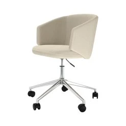 Rendez Vous Déco Chaise De Bureau Pivotante Gabby En Tissu Beige