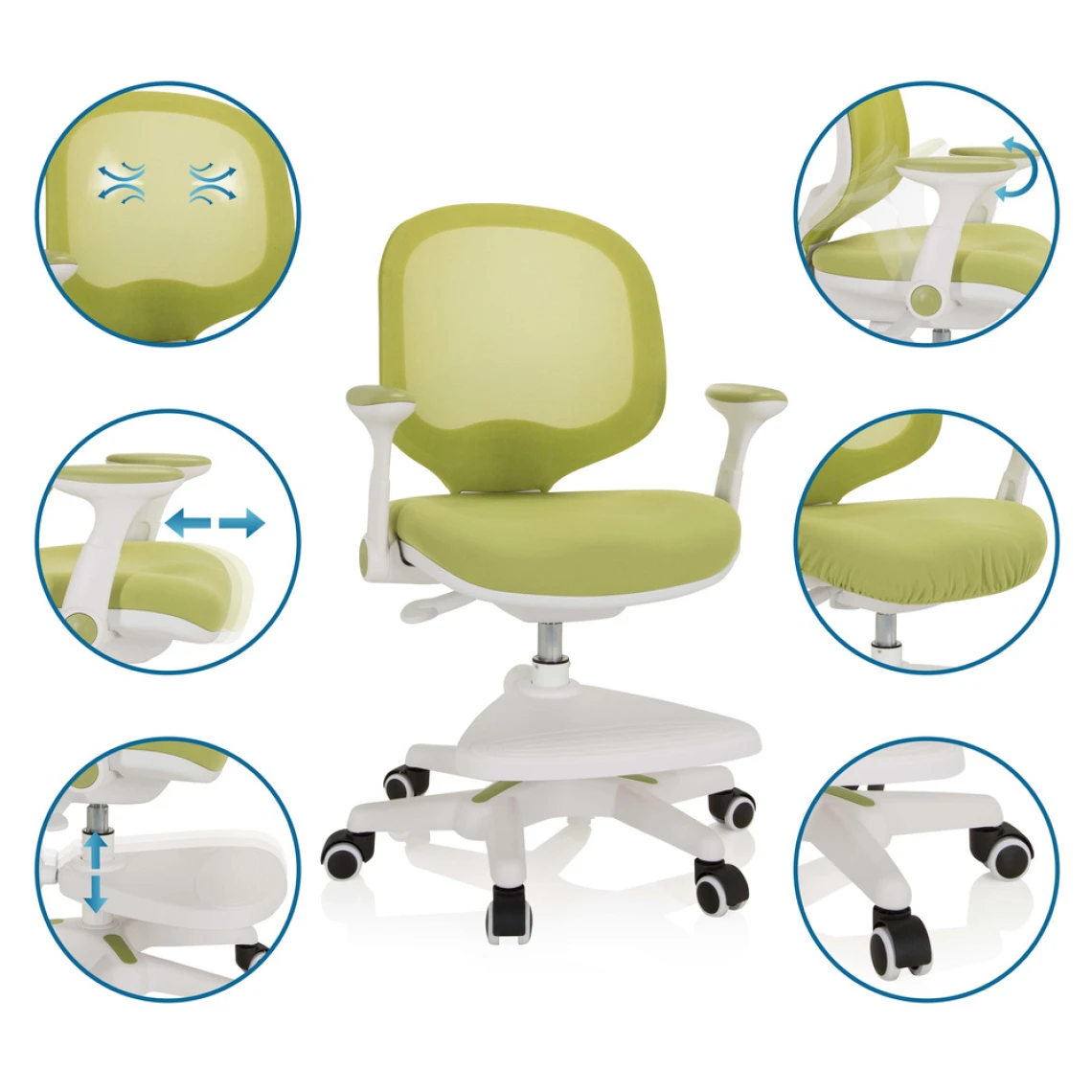 Hjh OFFICE Chaise De Bureau Pour Enfant KID ERGO Tissu/Tissu Maille Vert Hjh OFFI... 3 Hjh OFFICE Chaise De Bureau Pour Enfant KID ERGO Tissu/Tissu Maille Vert Hjh OFFI... – Image 3