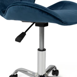 Idmarket Chaise De Bureau ROBINE Velours Bleu à Roulettes -Magasin Joss & Main chaise de bureau robine velours bleu a roulettes 13852974 38414708 1140x1140