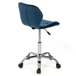 Idmarket Chaise De Bureau ROBINE Velours Bleu à Roulettes -Magasin Joss & Main chaise de bureau robine velours bleu a roulettes 13852974 38414710 1140x1140