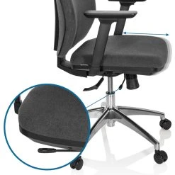 Hjh OFFICE Chaise De Bureau / Siège Pivotant INTEGRIO I Tissu Gris Foncé Hjh OF... -Magasin Joss & Main chaise de bureau siege pivotant integrio i tissu gris fon 7860299 1022160 60 1140x1140