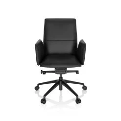 Chaise De Bureau / Siège Pivotant SOLETO Similicuir Noir Hjh OFFICE