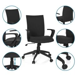 Chaise De Bureau SOFT Tissu Noir Hjh OFFICE -Magasin Joss & Main chaise de bureau soft tissu noir hjh office 7860005 1022092 92 1140x1140
