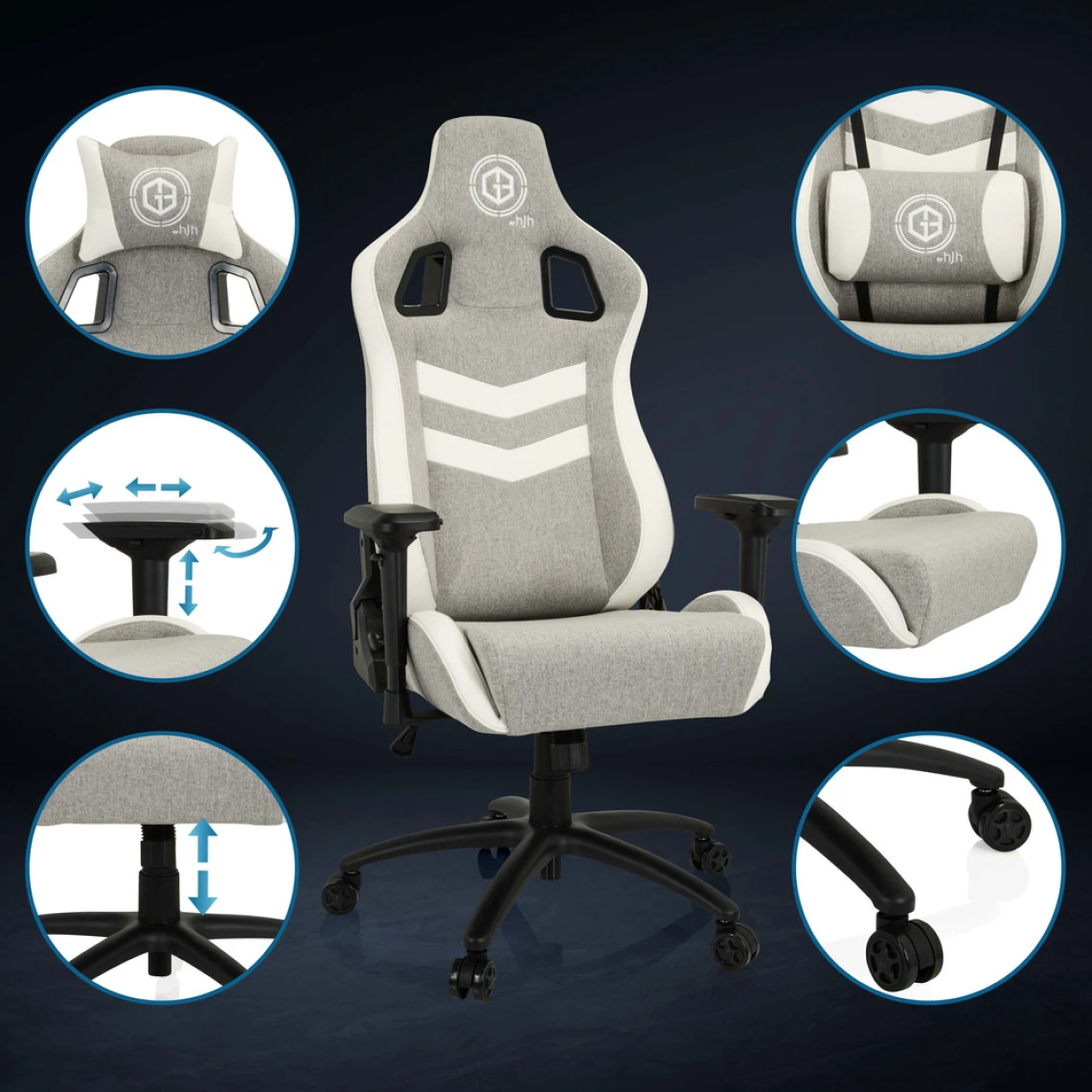 Hjh OFFICE Chaise De Gaming / Chaise De Bureau GAMEBREAKER SX 05 Tissu / Similicu... 5 Hjh OFFICE Chaise De Gaming / Chaise De Bureau GAMEBREAKER SX 05 Tissu / Similicu... – Image 5