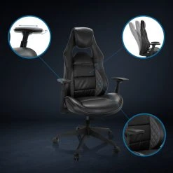 Hjh OFFICE Chaise De Gaming / Chaise De Bureau IMOLA RC 01 Similicuir Noir Hjh OF... -Magasin Joss & Main chaise de gaming chaise de bureau imola rc 01 similicuir n 9117671 1029552 52 1140x1140