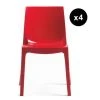 3S. X Home Lot De 4 Chaises Design Rouge Laquée LADY