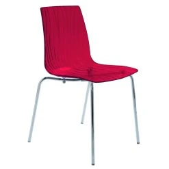3S. X Home Chaise Design Transparente Rouge OLYMPIE