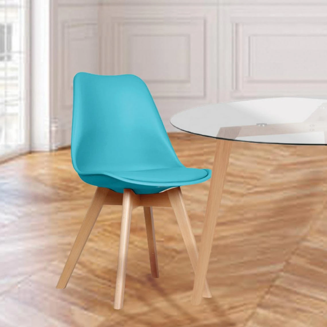 Opjet Chaise Design Style Scandinave Turquoise ESBEN 2 Opjet Chaise Design Style Scandinave Turquoise ESBEN – Image 2