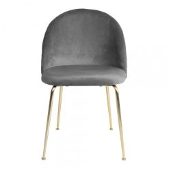 HOUSE NORDIC Chaise En Velours Gris Et Piétement Doré ARROW -Magasin Joss & Main chaise en velours gris et pietement dore arrow design 1195061 1 1140x1140 1