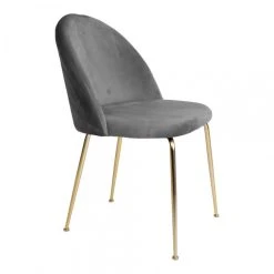 HOUSE NORDIC Chaise En Velours Gris Et Piétement Doré ARROW -Magasin Joss & Main chaise en velours gris et pietement dore arrow design 1195061 2 1140x1140