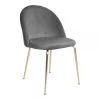 HOUSE NORDIC Chaise En Velours Gris Et Piétement Doré ARROW
