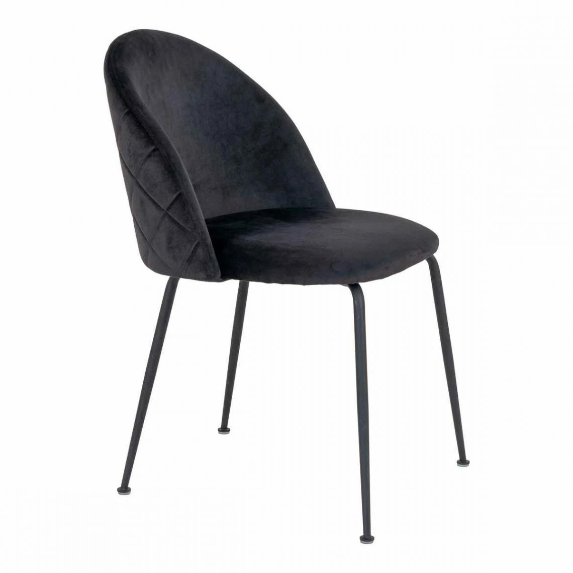 HOUSE NORDIC Chaise GenEVE Velours Noir Pattes Noires 2 HOUSE NORDIC Chaise GenEVE Velours Noir Pattes Noires – Image 2