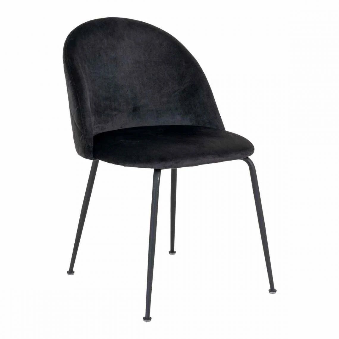 HOUSE NORDIC Chaise GenEVE Velours Noir Pattes Noires 1 HOUSE NORDIC Chaise GenEVE Velours Noir Pattes Noires